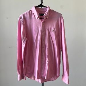 Pink Ralph Lauren Soft Featherweight Mesh Button Down Medium
